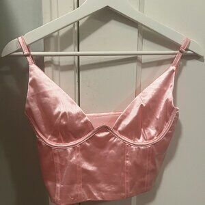 silk pink tank top